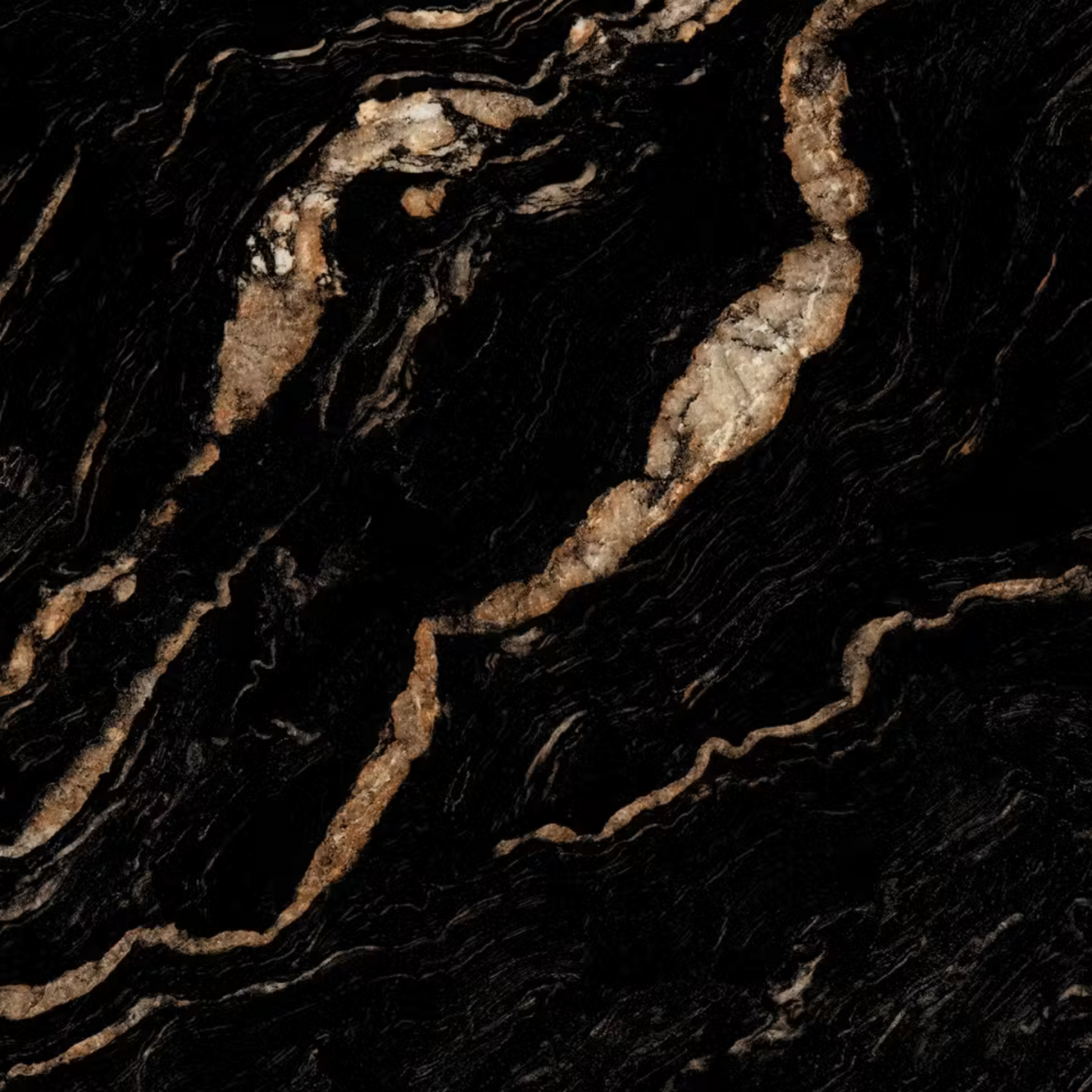 Super Gloss Black Golden Marble